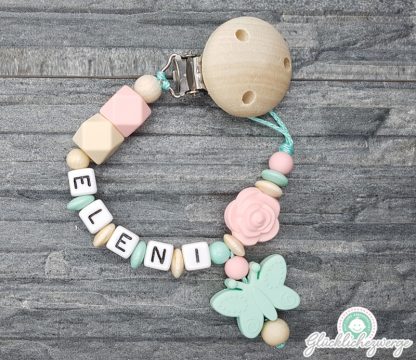 Personalisierte Schnullerkette mit Namen / Namenskette Baby